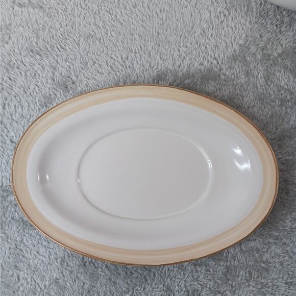 Johann Haviland Crowning Fashion Golden Band Vintage Gravy Boat with Underplate - Picture 3 of 12